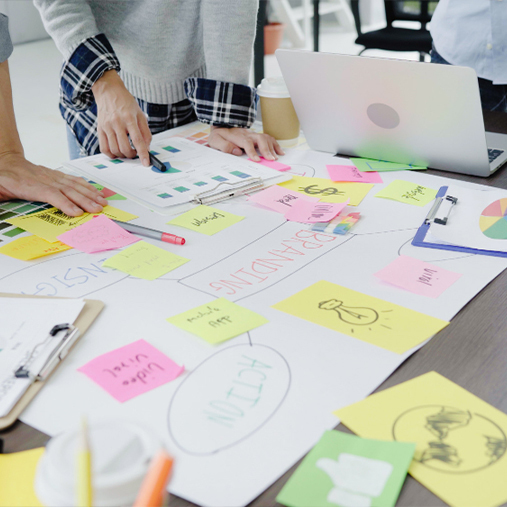 Support de travail collaboratif pour illustrer l'apprentissage en atelier